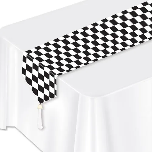 Black and white checker runner