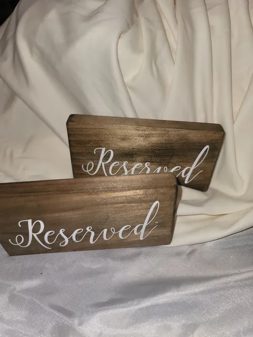 Wood reserved table sign