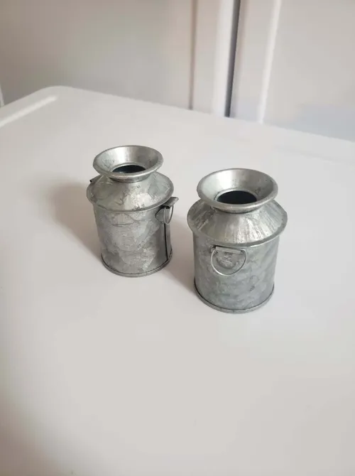Mini Milk Jugs Galvanized 