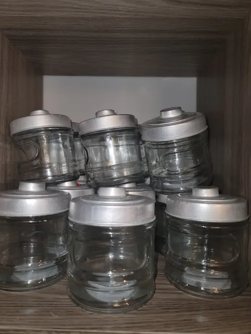 Small glass coffee jars 