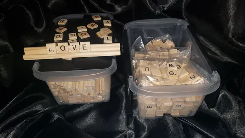 Scrabble Letters and Stands