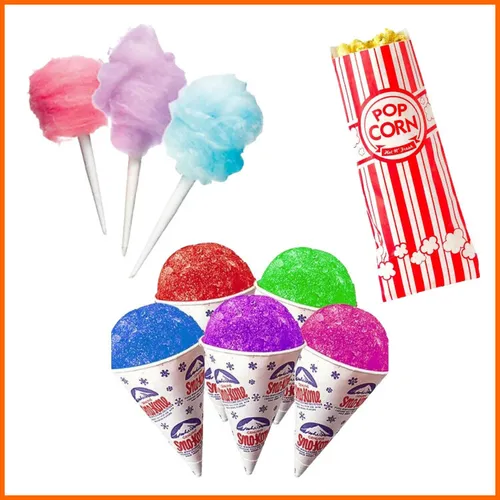 Unlimited Supplies (Popcorn, cotton candy, snow-cone machines) 