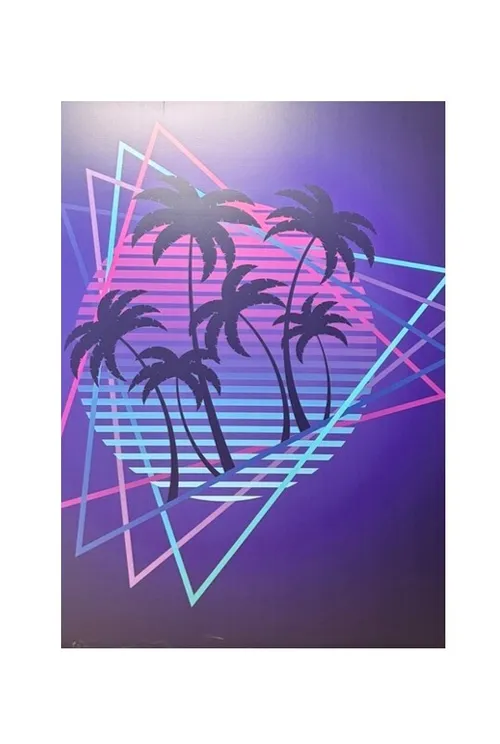 Poster palmtree back to the future - 1.50x2m