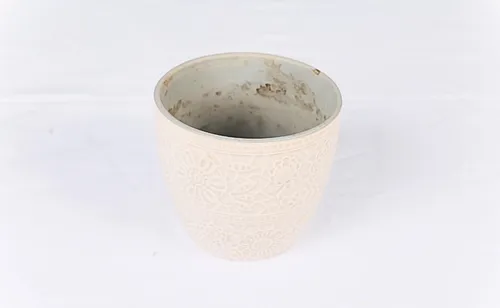 Vintage pottery flower pattern vase 