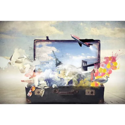 Travel - Visual World Landmarks in Suitcase