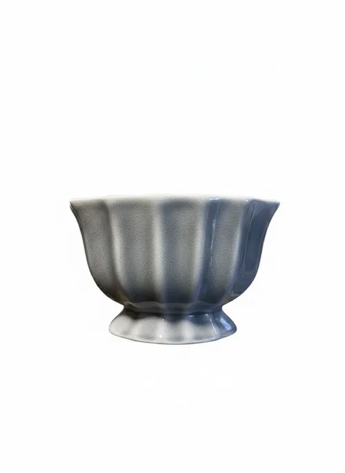 Pottery green vase oval