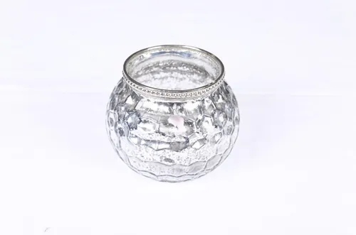 Vintage gray mosaic candle holder