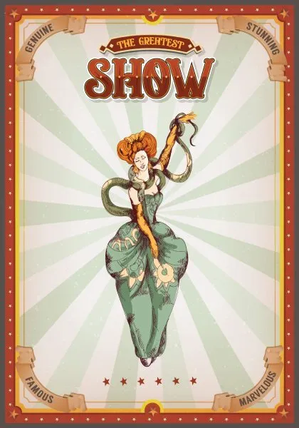 Poster - Circus Show - snake woman 70x100cm