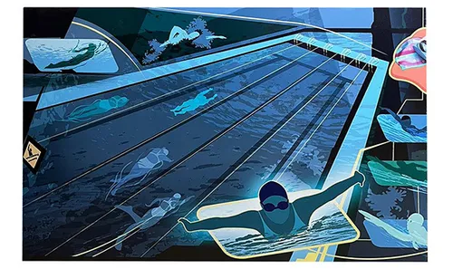 Poster - Swimming 120x80cm