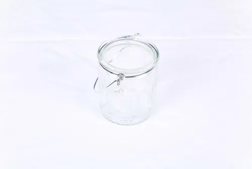 Mini transparent candle holder with handle