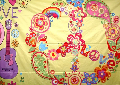 Visual flower power love 3x2m