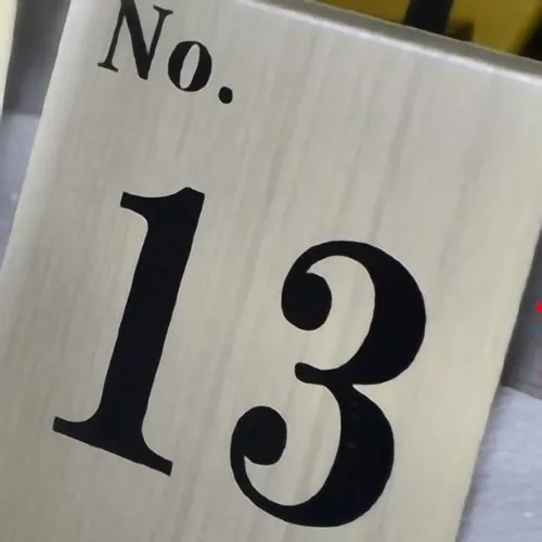 Metal table number