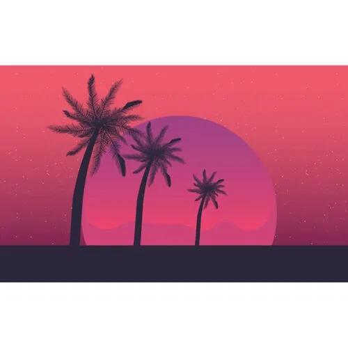 Retro - Sunset Palmtrees