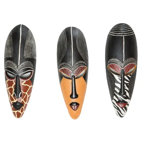 Black african masks 30 x 11 cm