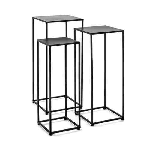 Metal Vase Column Black