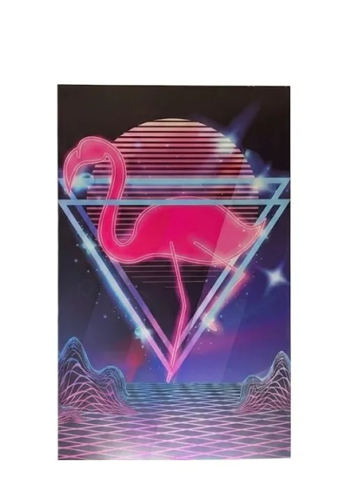 Poster flamingo back to the future - 1.50x2.50m