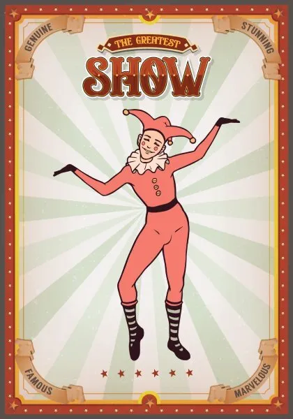 Poster - Circus Show - clown 70x100cm