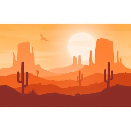 Western - XXL Visual Cartoon Sunset 8x2.5m