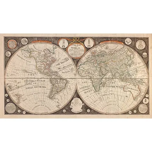 Vintage - Visual Flat Globe