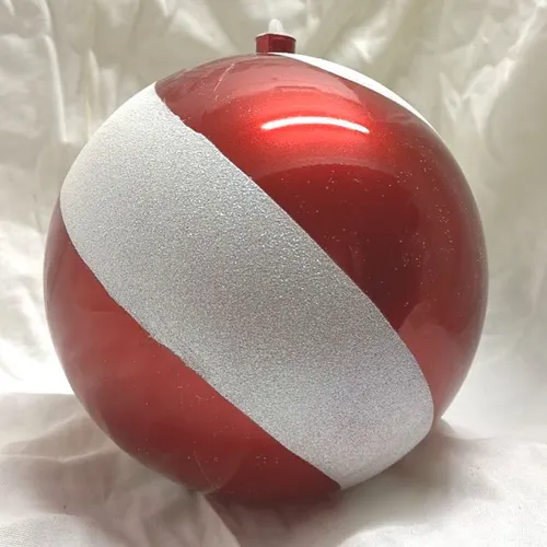 Large Red & White Christmas Balls 20cm
