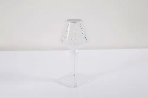 Crystal table lamp cabaret white & warm white colour