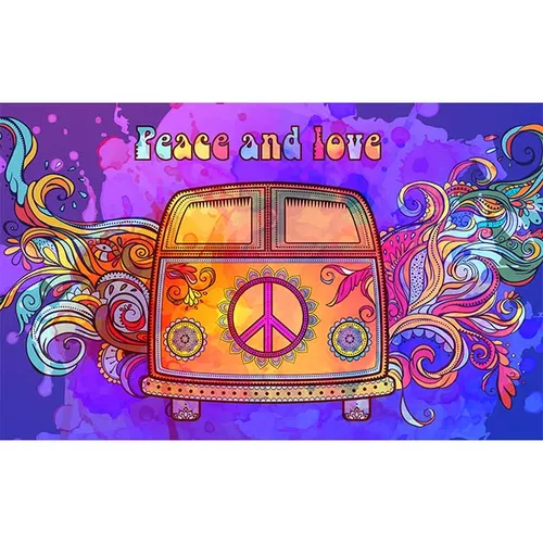 Flower Power - Visual VW T2 Peace 3x2m