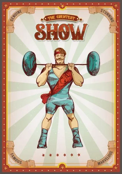 Poster - Circus Show - strong man 70x100cm 