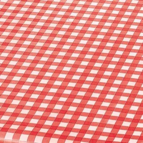 Round red and white checkered tablecloth Ø1.80m 