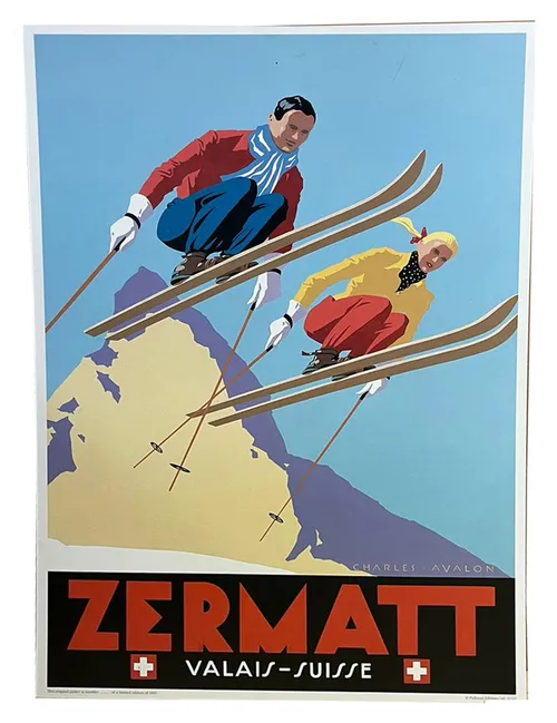 Poster vintage - Zermatt - Ski jumping 80x120cm