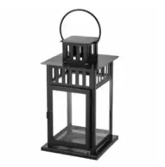 Black metal lantern - with lights