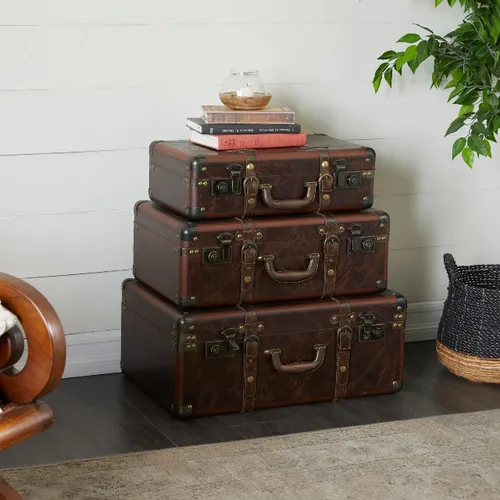 Brown vintage trunks