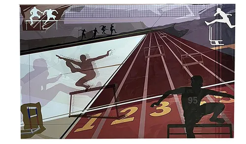 Poster - Hurdle jumping 120x80cm 