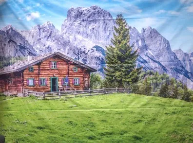 Visual chalet mountain summer 3x2m