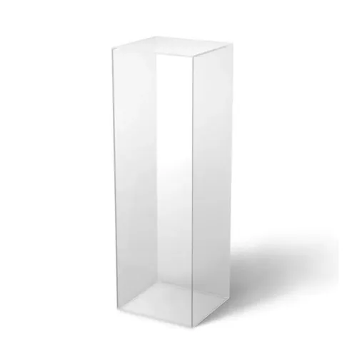 Transparent cube plexiglass display