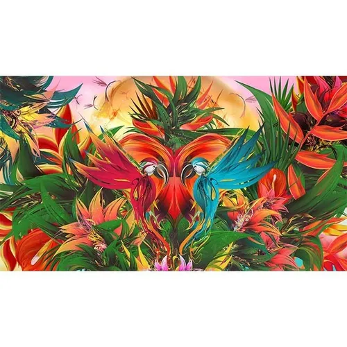 Tropical - Visual Abstract Art Birds 3x2m