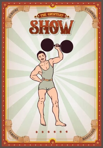 Poster - Circus Show - strong man_2 70x100cm