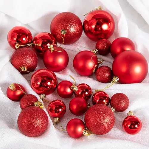 Assorted Red Christmas Balls