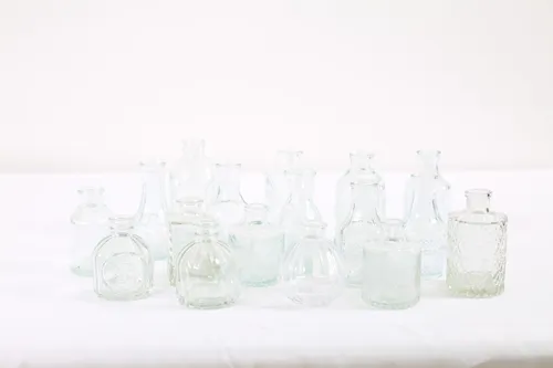 Assortment of transparent carafes