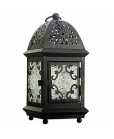 Lantern small Asia black - with lights