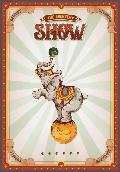 Poster - Circus Show - elephant 70x100cm