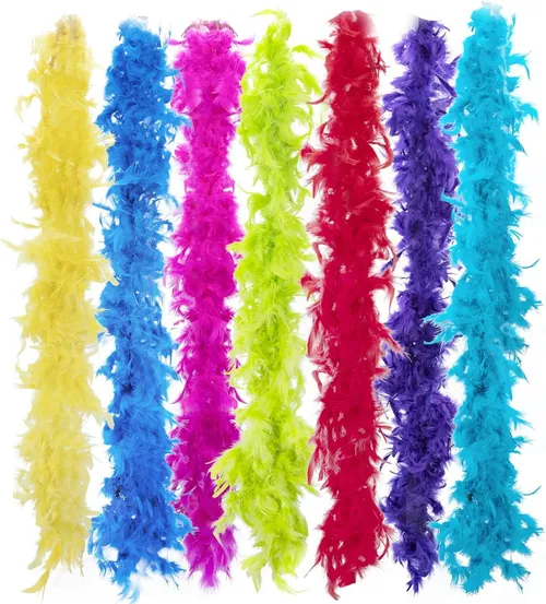 Multicolor feathers boa