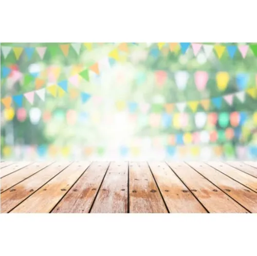 Party - Visual Wooden Deck Blurred Garland 3x2m