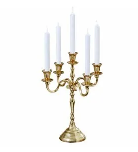 Golden candlestick 5 branches - with lights