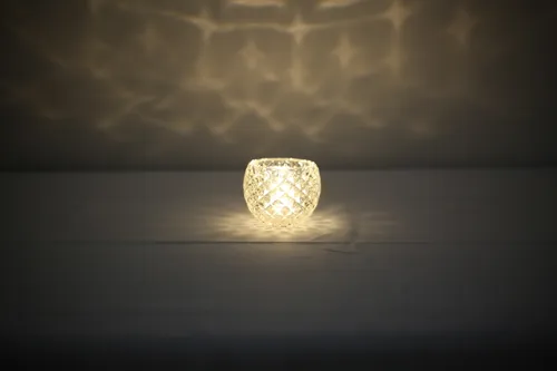 Crystal candle jar with lights