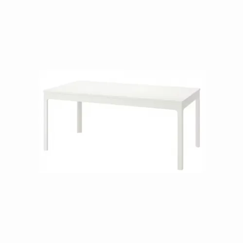 White wooden table with extension