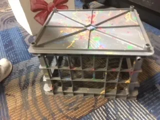 Silver Crate with Splatter Paint