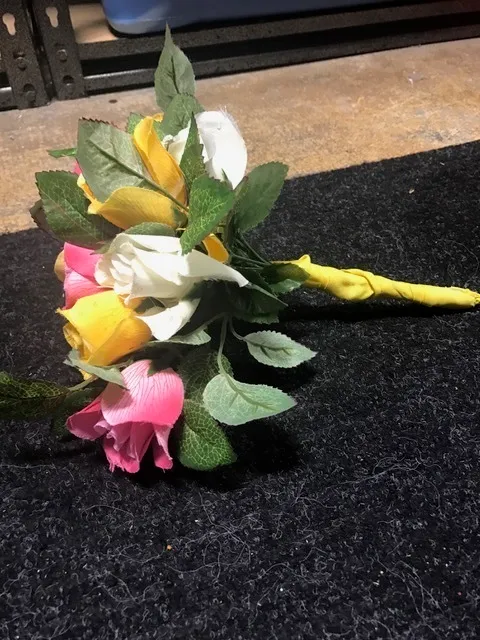Flower Bouquet with Yellow Handle