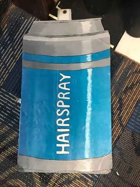 Big Blue Cardboard Hairspray Can