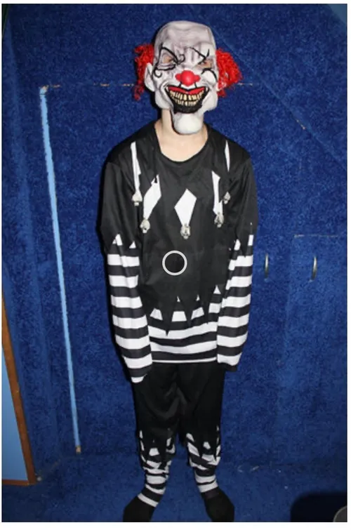 Black & White Jester Costume w/ Mask - MA