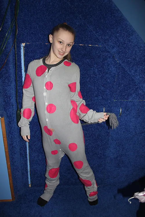 Gray Unitard w/ Pink Dots (Elephant) - MA